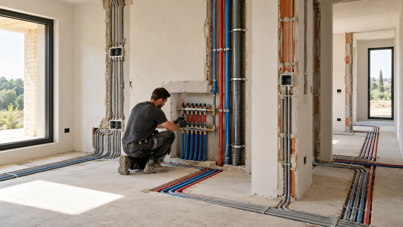 Ilustrativni prikaz vodovodnih i električnih instalacija u kući